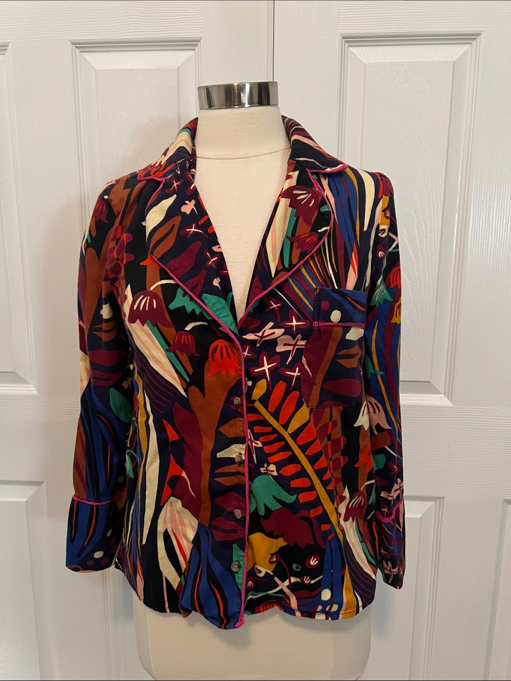 $78 Retail Anthropologie Masha Volnova Lounge Pajama Top Size XXS - Picture 3 of 9